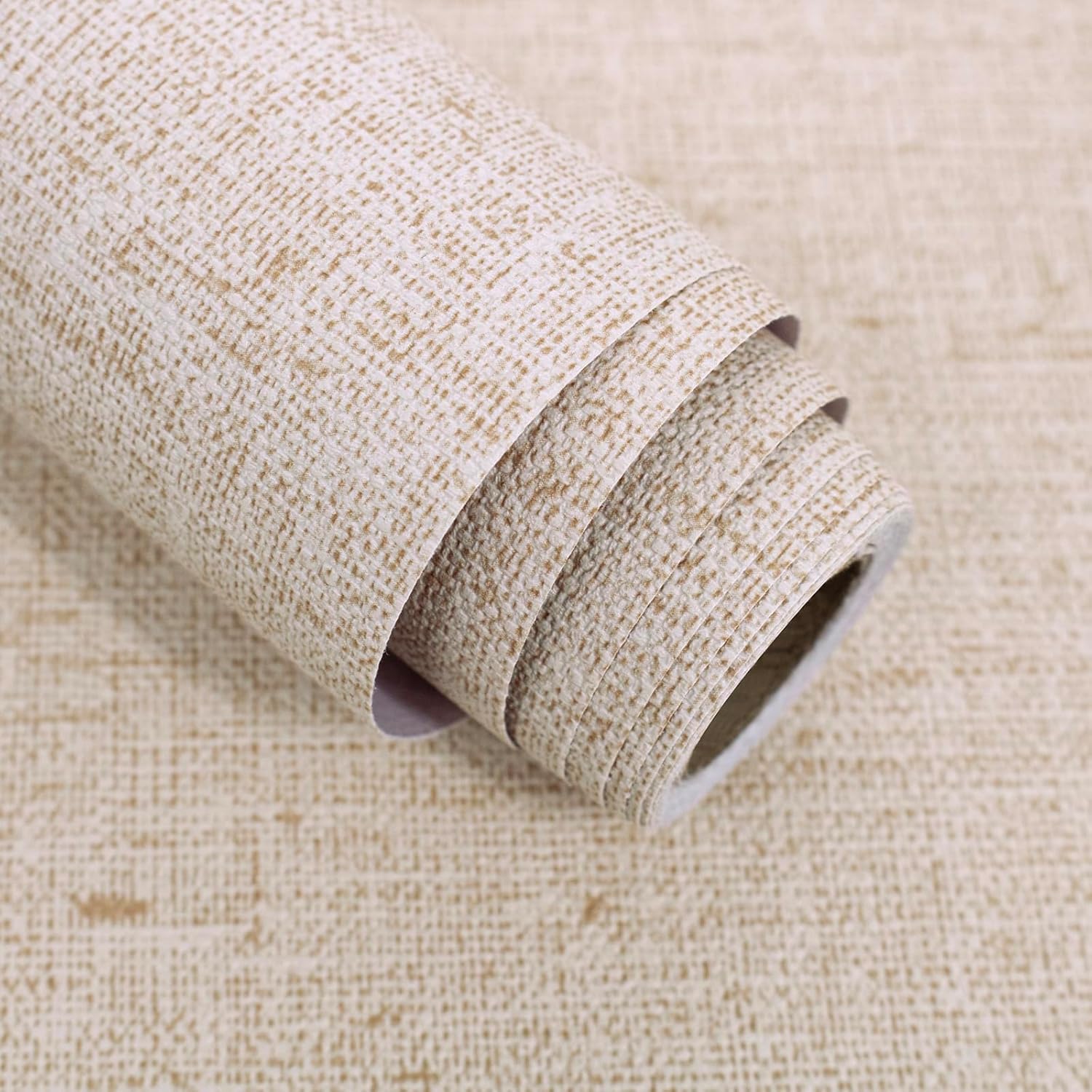 Beige Grasscloth Peel and Stick Wallpaper Textured Contact Paper 15.7inch x 118.1inch Faux Linen Vintage Grasscloth Contact Paper Self Adhesive Removable Wallpaper Vinyl