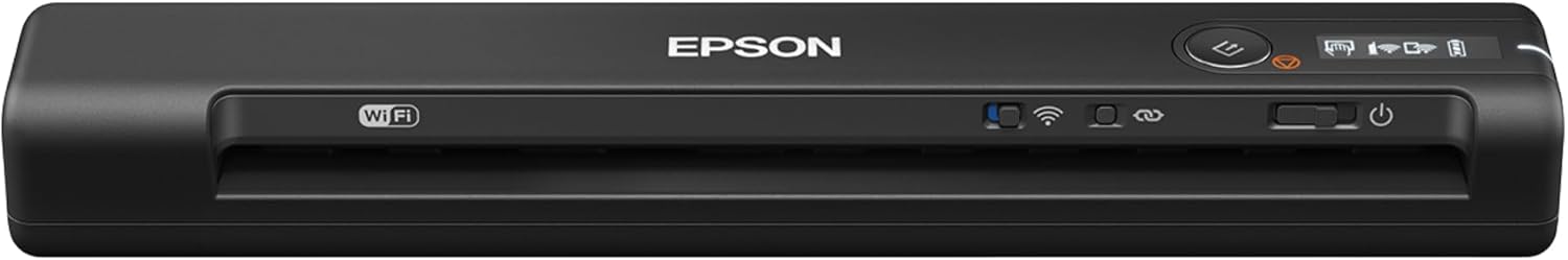Epson Workforce ES-60W Wireless Portable Sheet-fed Document Scanner for PC and Mac 10.7" x 1.9" x 1.4"